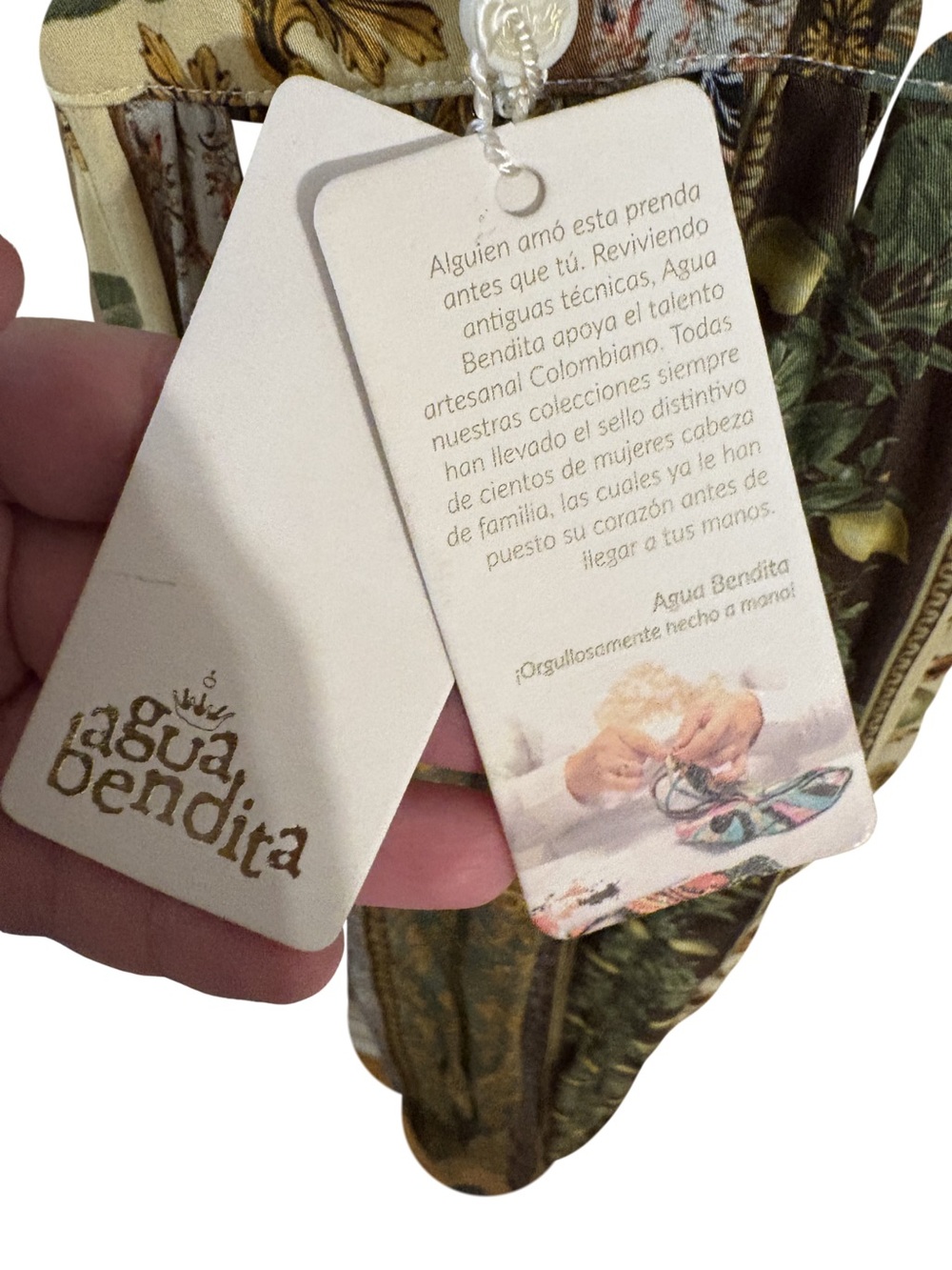 Agua Bendita Evergreen Story Naturalia Open Back Maxi Dress NWT - Picture 7 of 8